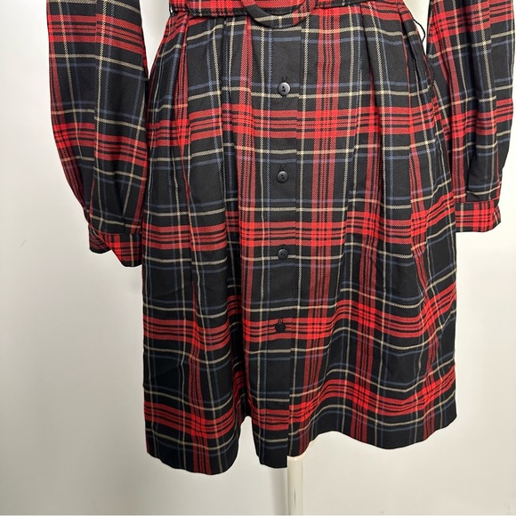 cremieux red plaid belted shirt dress 2 - Picture 9 of 16
